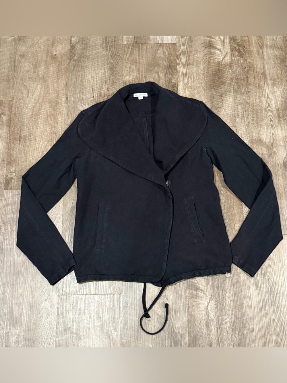 Standard James Perse cotton collared cropped asymmetric jacket womens size M.